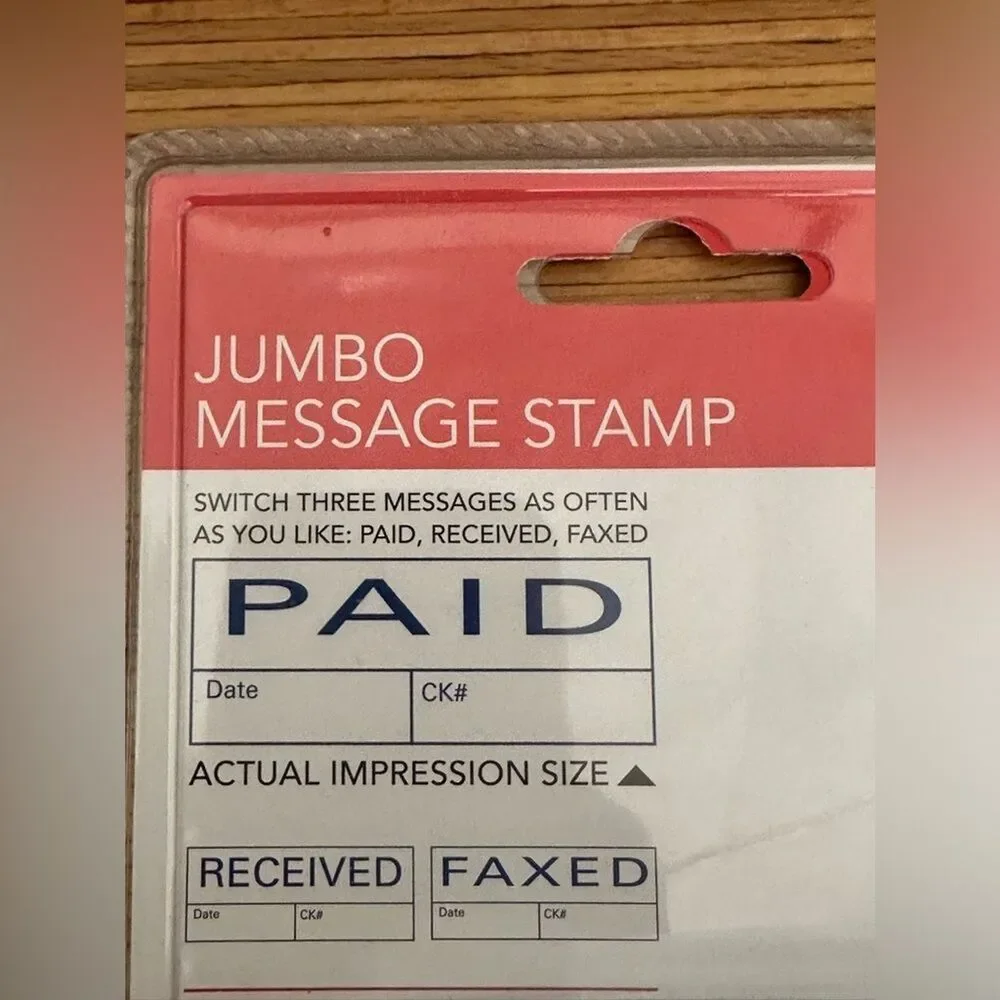Cosco 2000 Plus Jumbo Message Stamp, PAID, RECEIVED, FAXED - Brand NEW Sealed